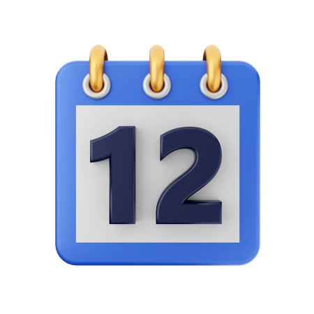 Date 12  3D Icon