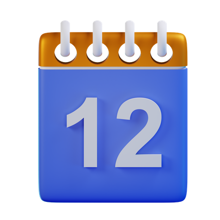 Date 12  3D Icon