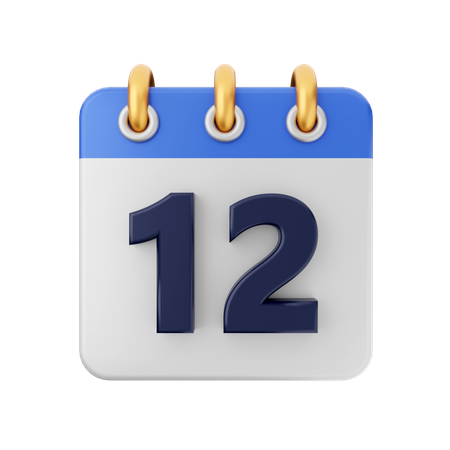 Date 12  3D Icon