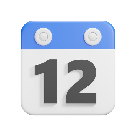 Date 12  3D Icon