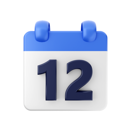 Date 12  3D Icon