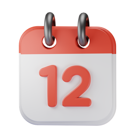 Date 12  3D Icon