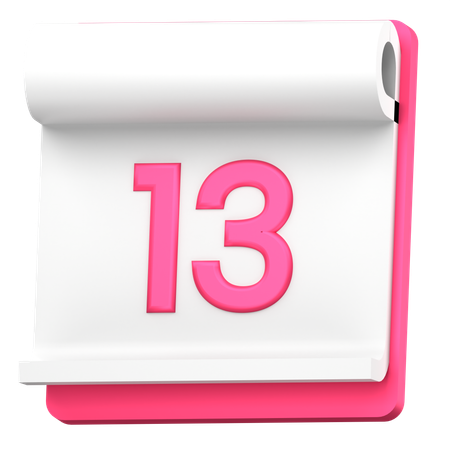 Date 13  3D Icon