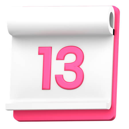 Date 13  3D Icon