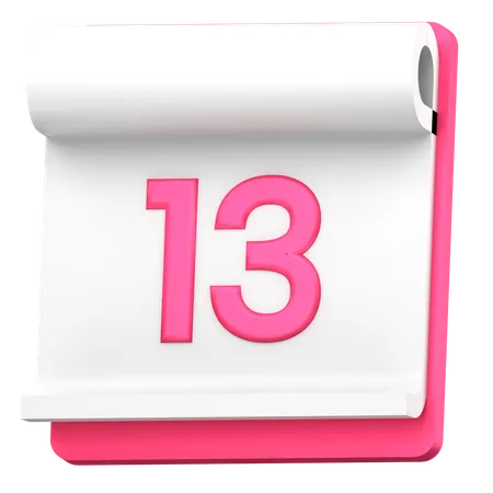 Date 13  3D Icon