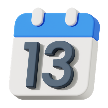 Date 13  3D Icon