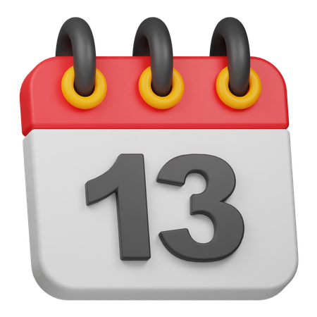 Date 13  3D Icon