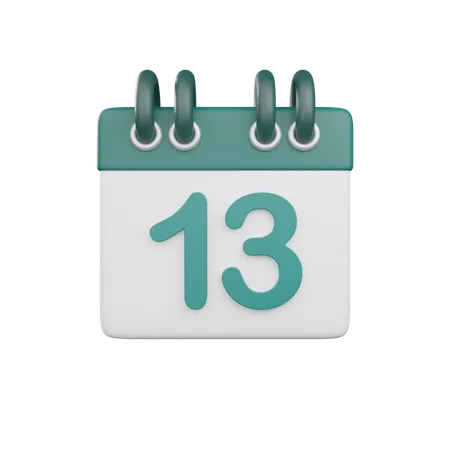 Date 13  3D Icon