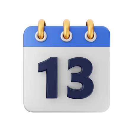 Date 13  3D Icon