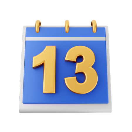 Date 13  3D Icon