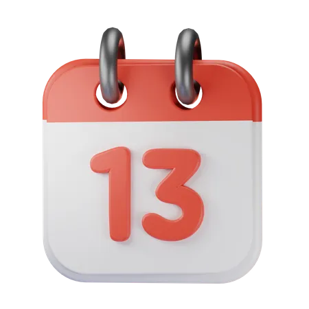 Date 13  3D Icon