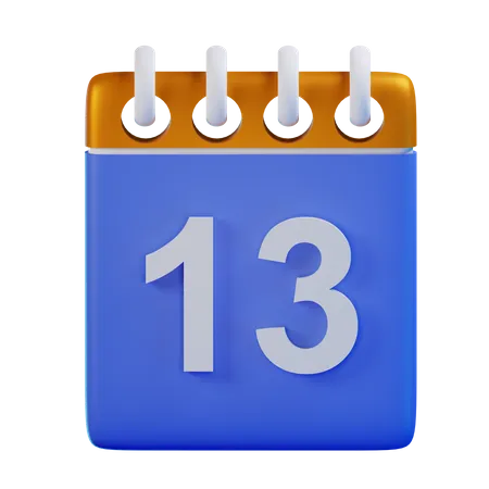 Date 13  3D Icon