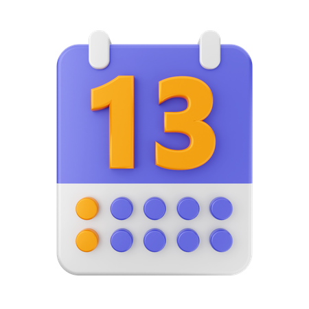 Date 13  3D Icon