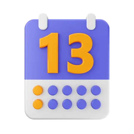 Date 13  3D Icon