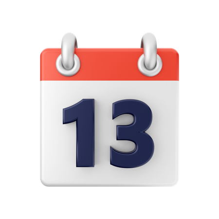 Date 13 3D Icon