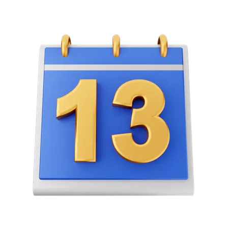Date 13  3D Icon