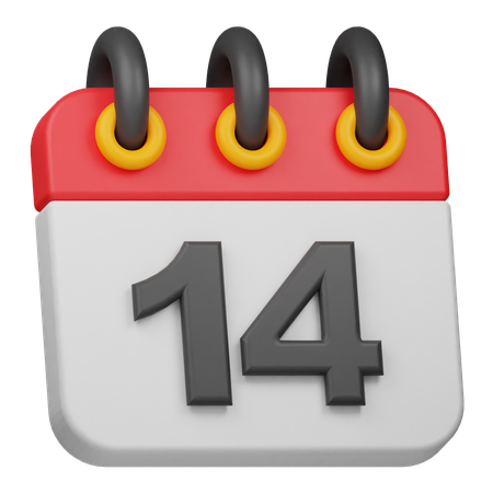 Date 14  3D Icon