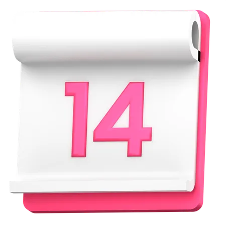 Date 14  3D Icon