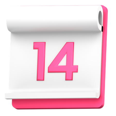 Date 14  3D Icon