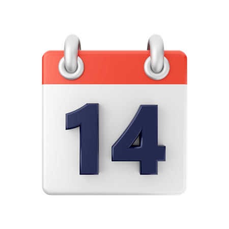 Date 14  3D Icon