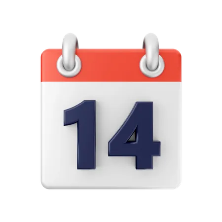 Date 14  3D Icon