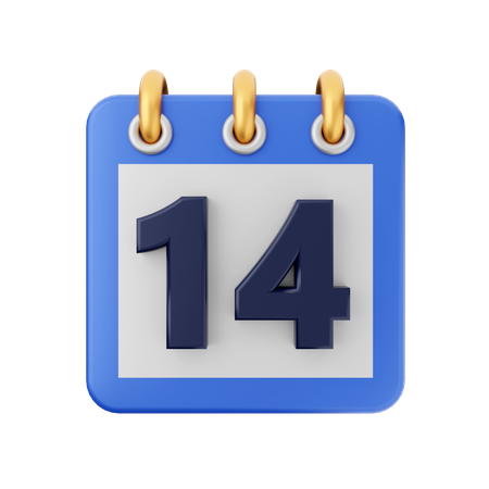 Date 14  3D Icon