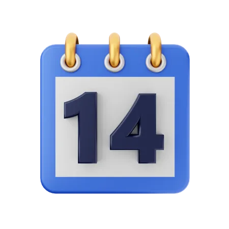 Date 14  3D Icon