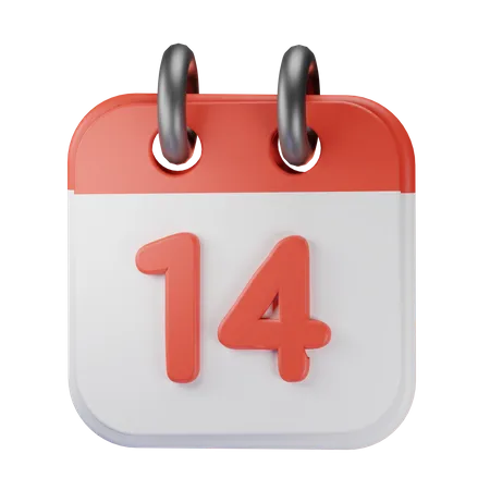 Date 14  3D Icon