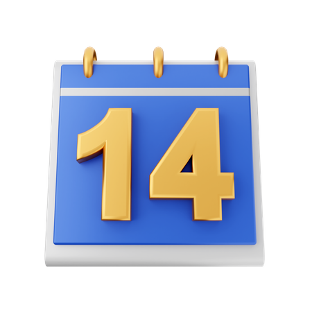 Date 14  3D Icon