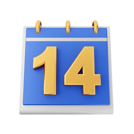 Date 14  3D Icon