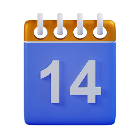 Date 14  3D Icon