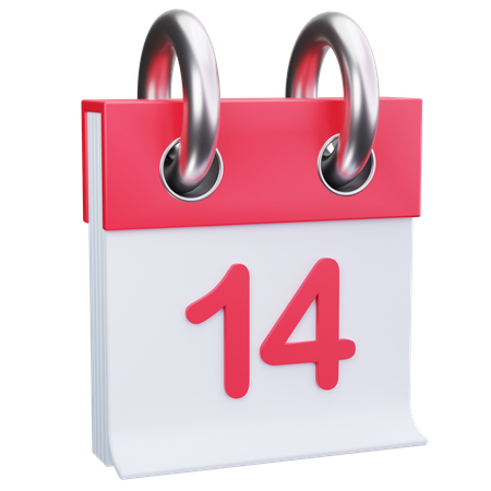 Date 14  3D Icon