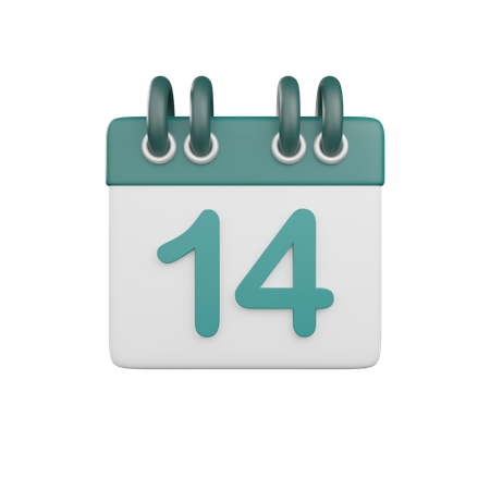 Date 14  3D Icon