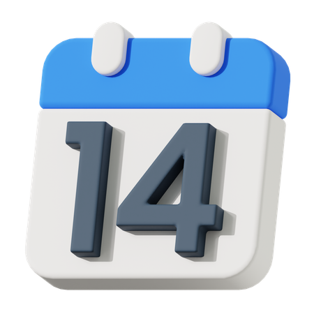 Date 14  3D Icon