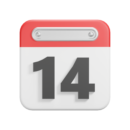 Date 14  3D Icon