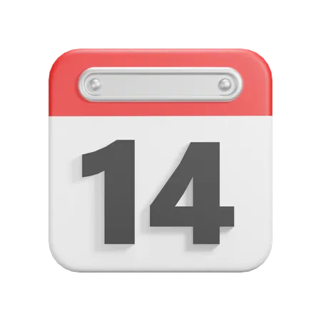 Date 14  3D Icon