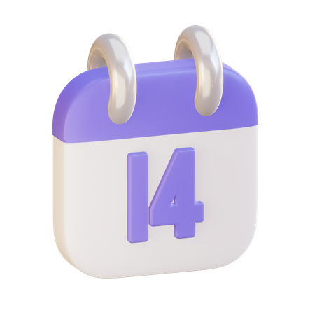 Date 14  3D Icon