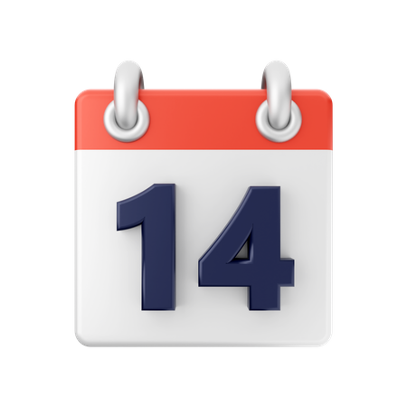 Date 14 3D Icon