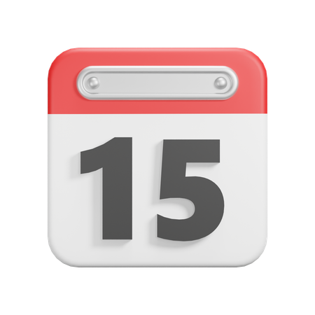 Date 15  3D Icon