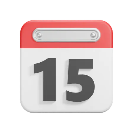 Date 15  3D Icon