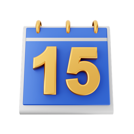 Date 15  3D Icon