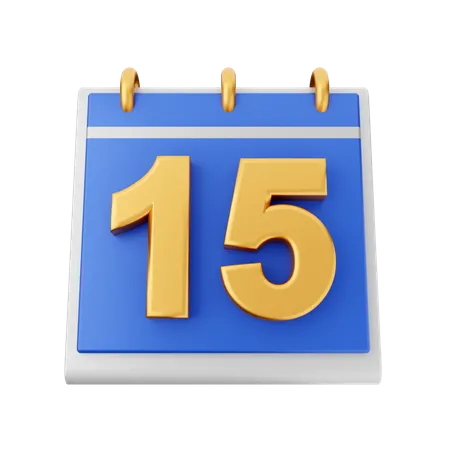 Date 15  3D Icon