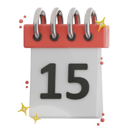 Date 15  3D Icon