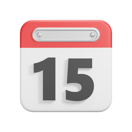 Date 15  3D Icon