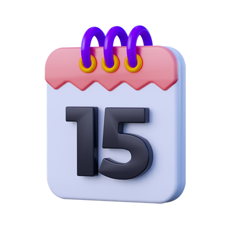 Date 15 3D Icon