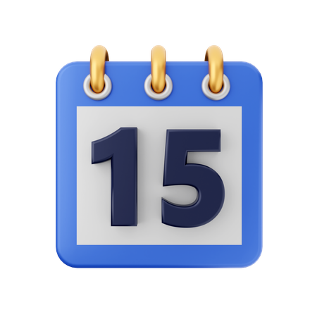 Date 15 3D Icon