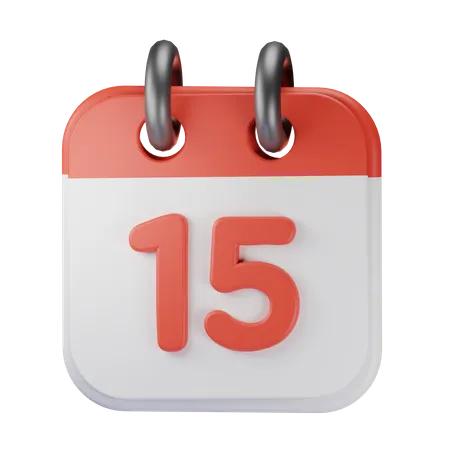 Date 15  3D Icon