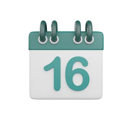 Date 16  3D Icon