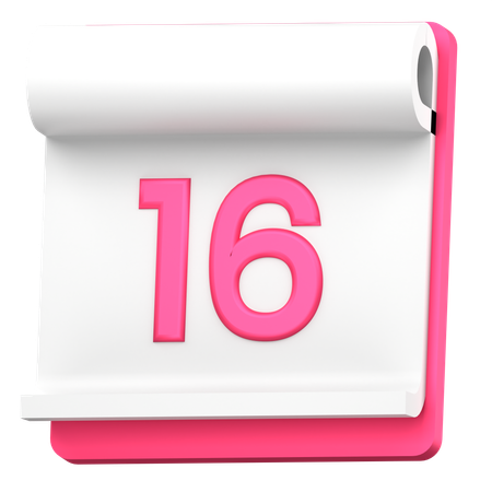 Date 16  3D Icon