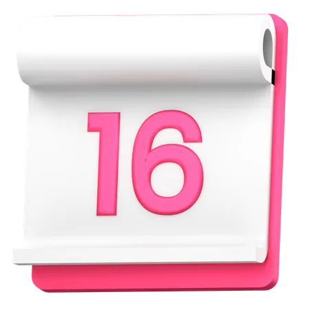 Date 16  3D Icon